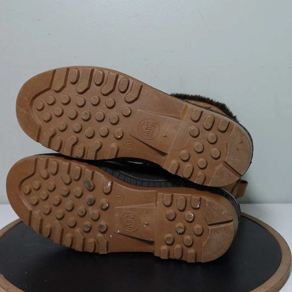 VTG Sorel Badger‎ Boots Men 8 Brown Leather Rubber Waterproof Winter Snow Lined
